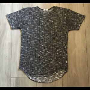 EPTM Tunic Sweater Black/White High Low Curved Hem